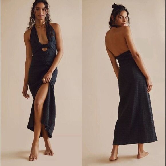 NWT FREE PEOPLE ENDLESS SUMMER NYA MAXI DRESS IN BLACK - Picture 1 of 5